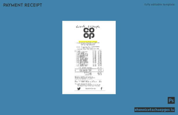 Beispiel eines Zahlungsschecks der Co-Operative Group Limited (Vorschau)